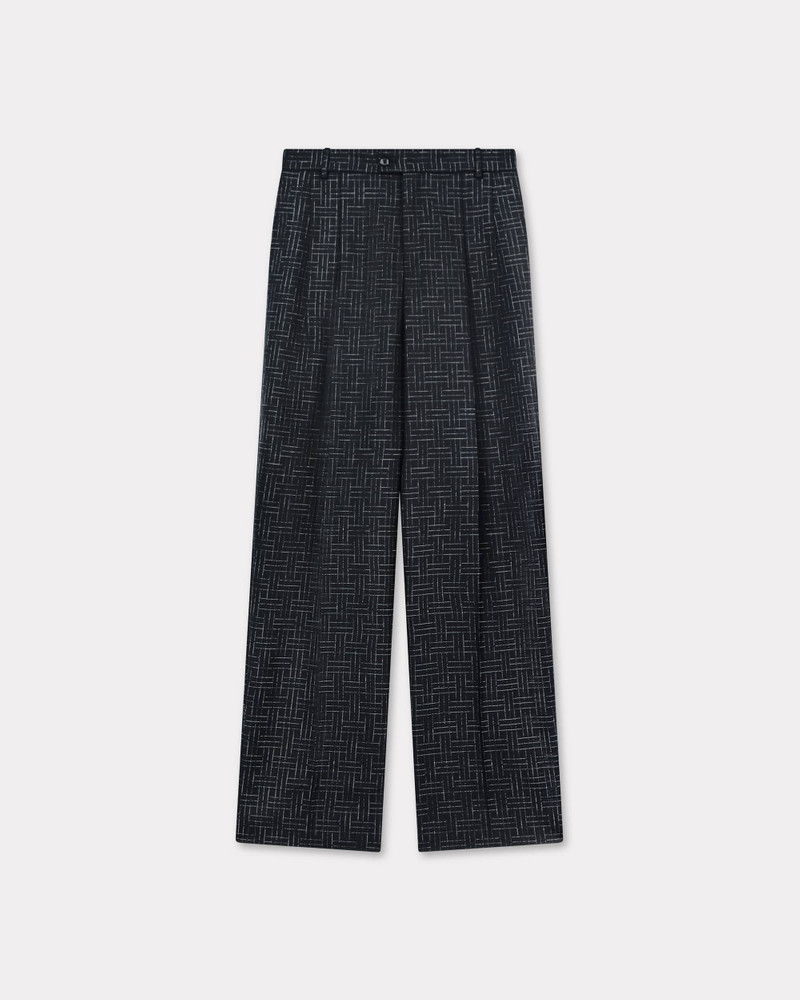 'KENZO Weave' straight tailored pants in virgin wool jacquard 1