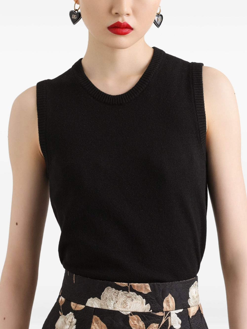sleeveless round-neck top - 3