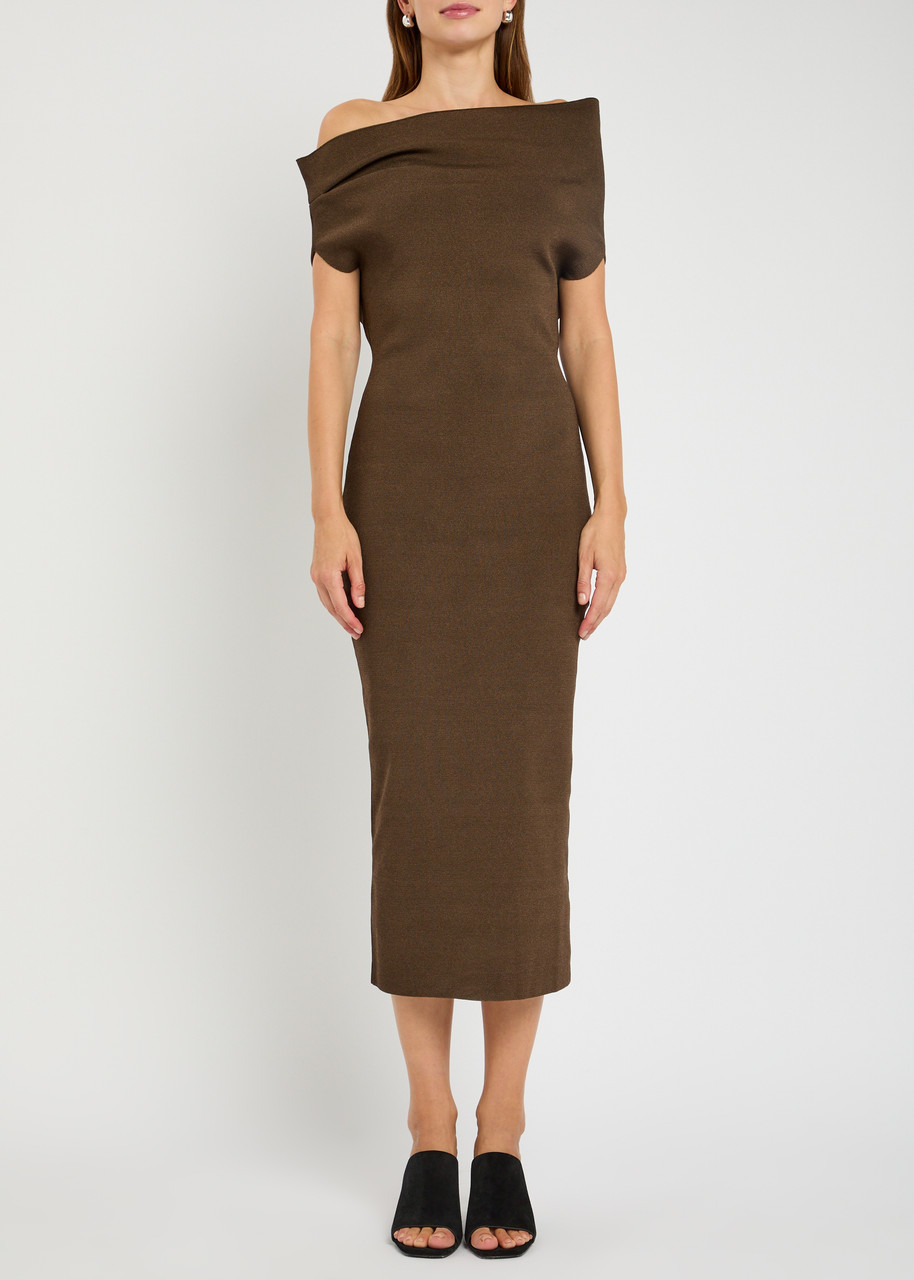 Armarium Debra Asymmetric Stretch-knit Midi Dress - 2