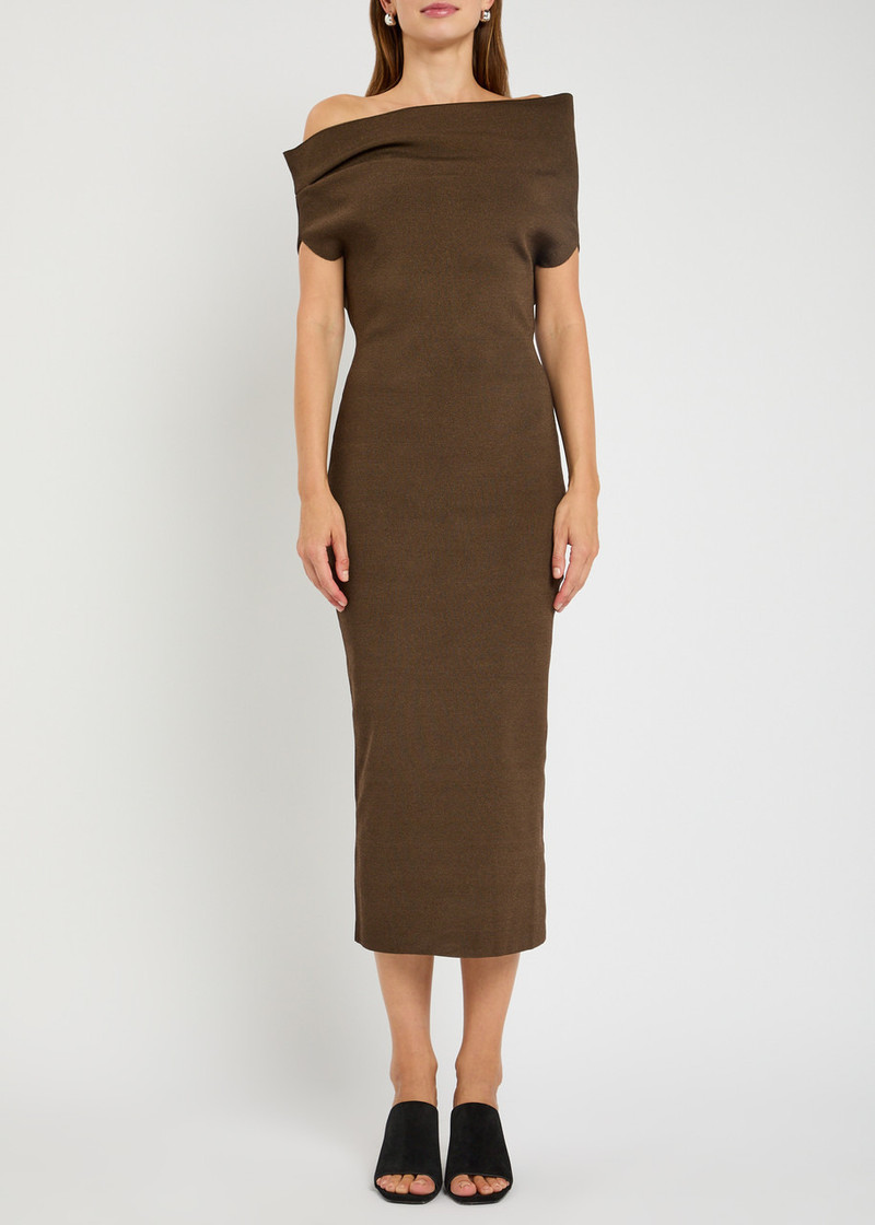armarium Armarium Debra Asymmetric Stretch-knit Midi Dress outlook