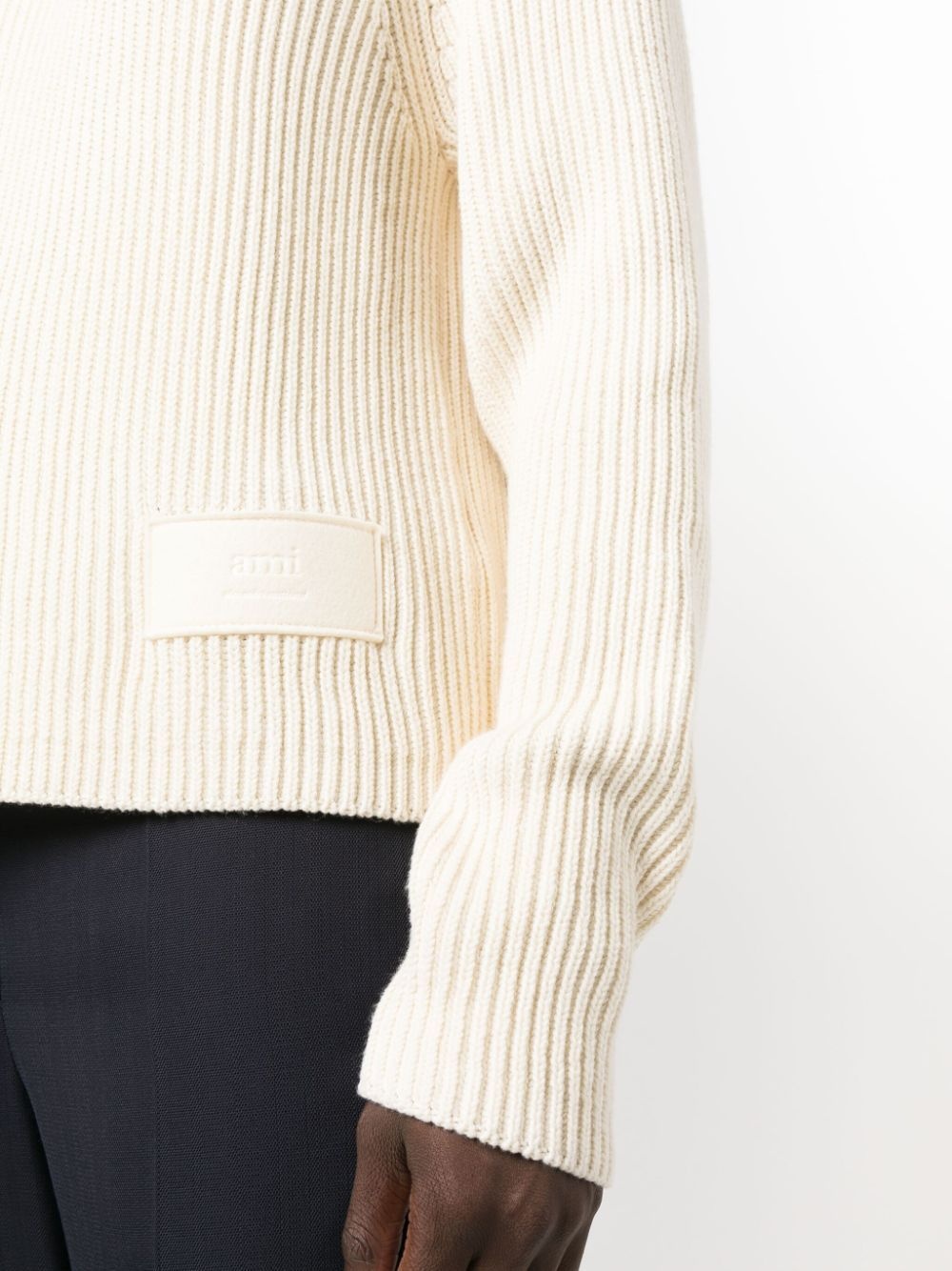 high-neck ribbed jumper - 5