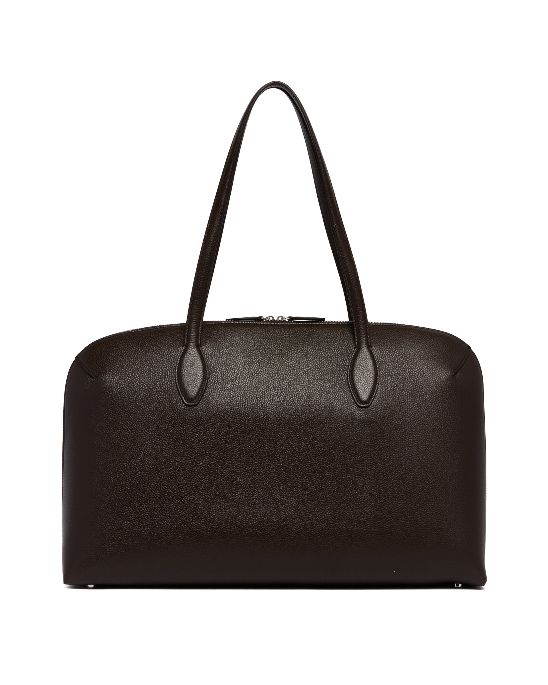 Brown Pebbled Leather Tote Bag - 7