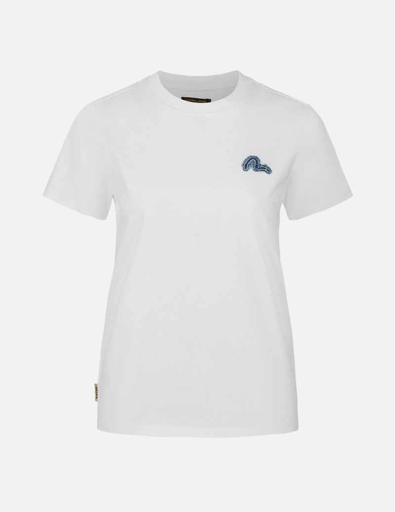 EVISU Deconstructed Denim Applique Embroidery Regular Fit T-Shirt outlook