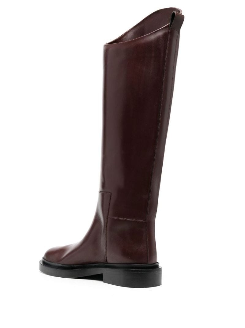 knee-length leather boots - 3