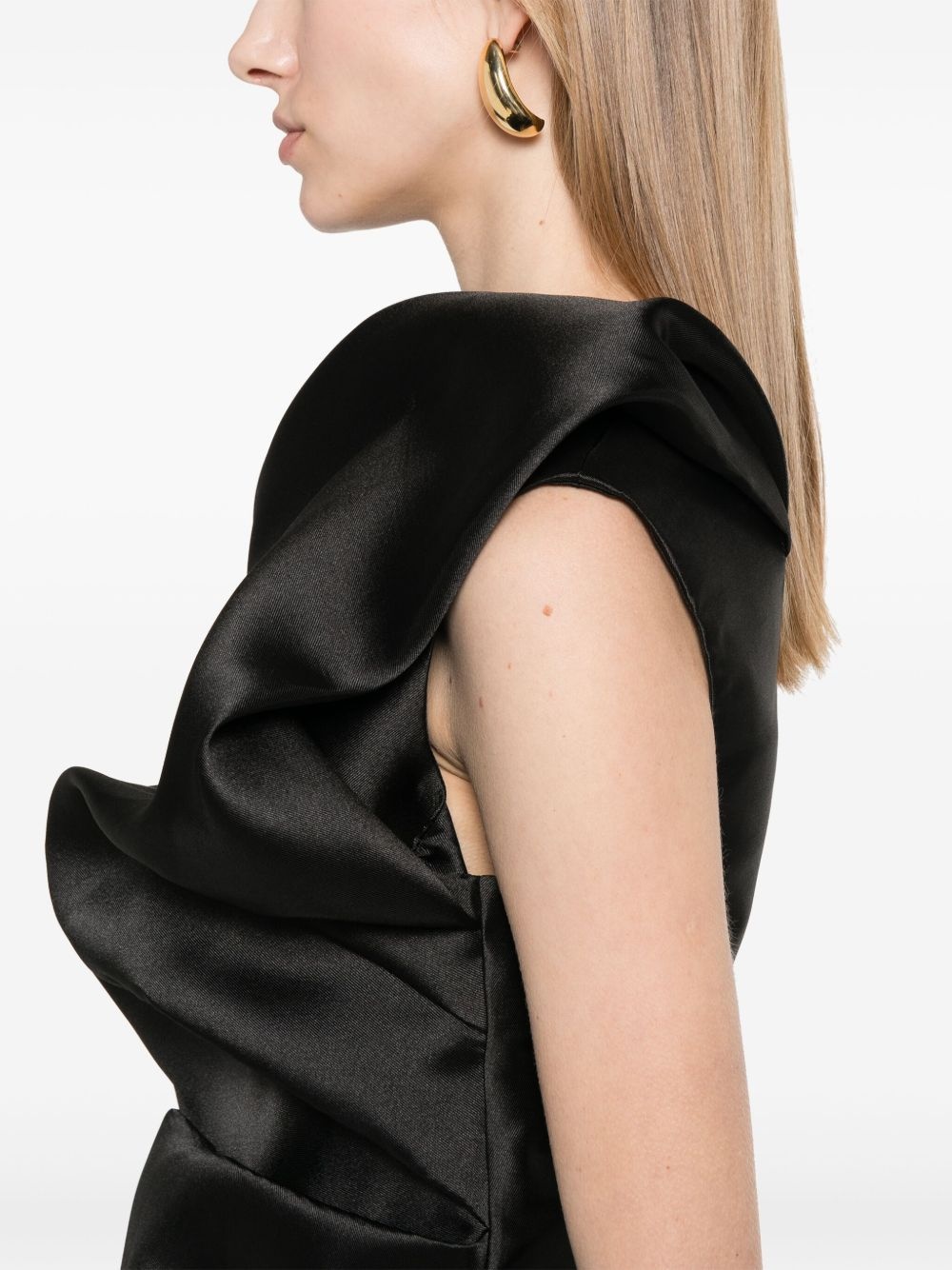 satin draped mini dress - 5