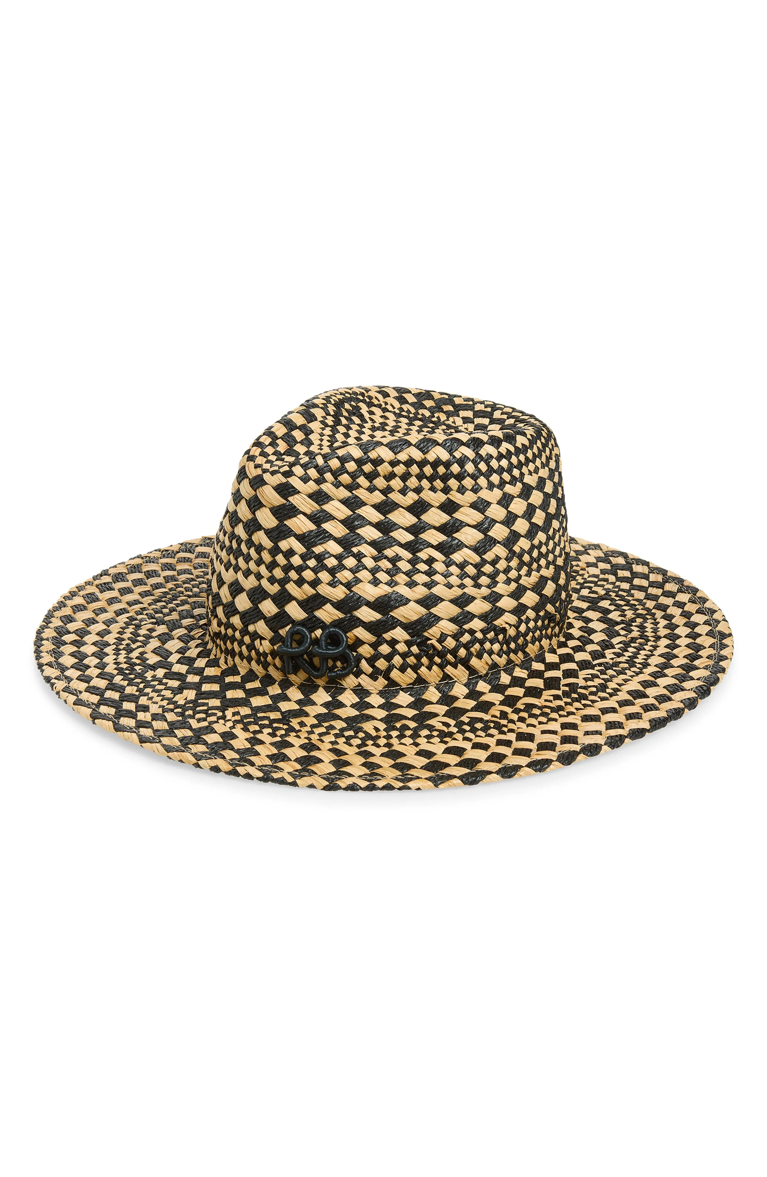 Ruslan Baginskiy Rhomboidal Straw Hat in Beige/Black at Nordstrom - 1
