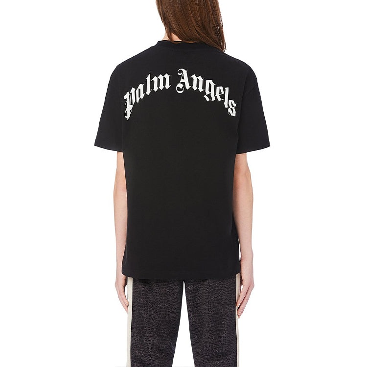 Men's PALM ANGELS Printing Round Neck Short Sleeve Black PMAA001E20JER0131055 - 5