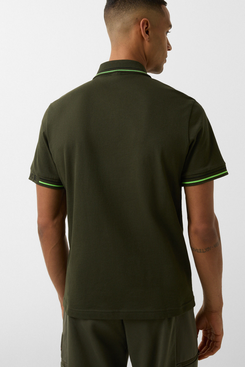 Arjan polo shirt in Olive green/lime 3