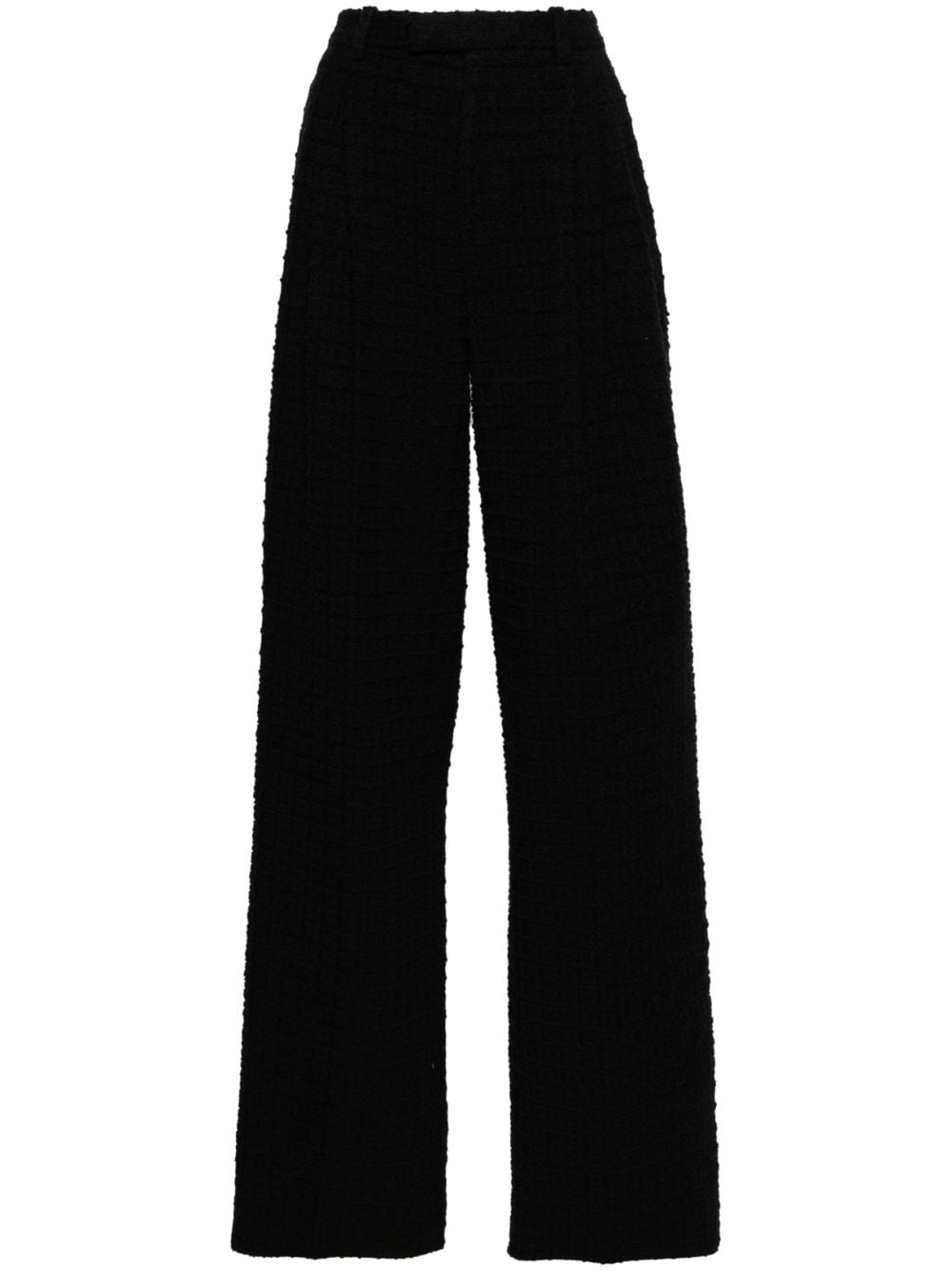 waffle-effect tweed trousers - 1