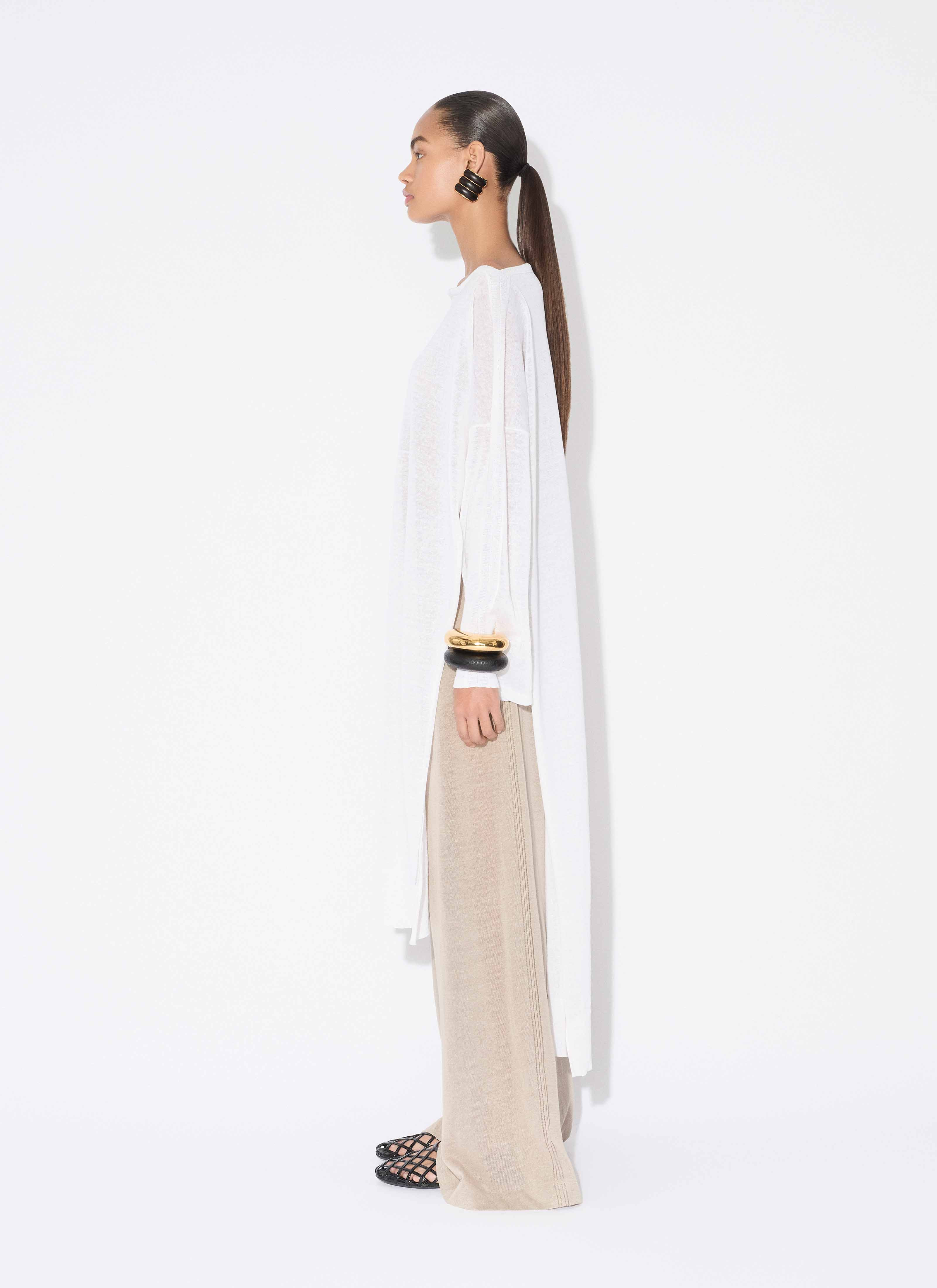 SILK LINEN KAFTAN DRESS - 4