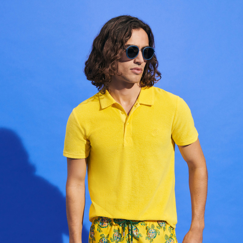 Men Organic Cotton Terry Polo Solid 6