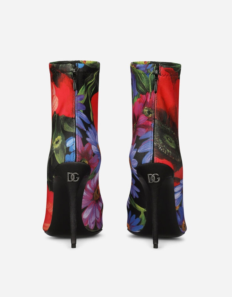 Dolce & Gabbana Floral-print stretch jersey ankle boots outlook