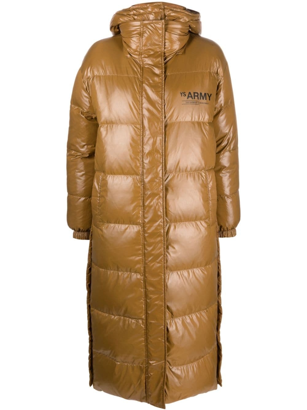 logo-print padded down coat - 1