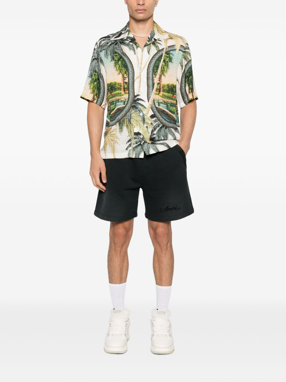 drawstring-detail panelled shorts - 2