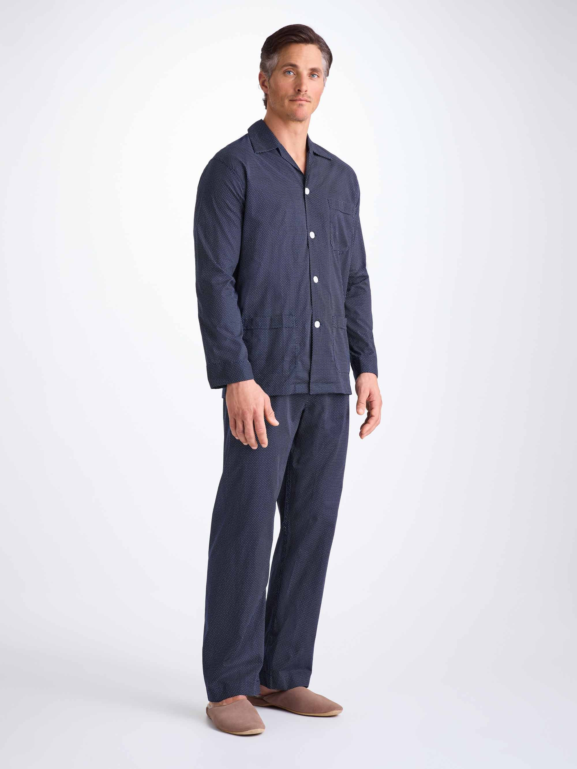 Men's Classic Fit Pyjamas Plaza 21 Cotton Batiste Navy - 3