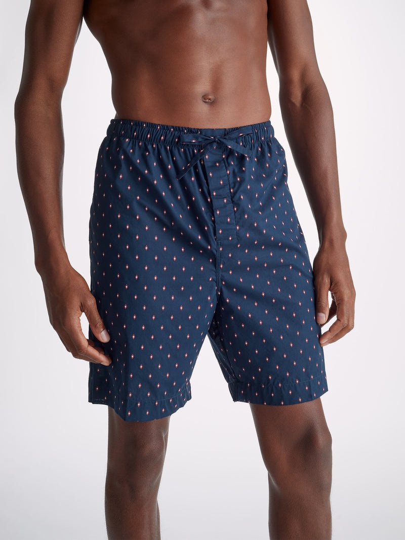 Men's Lounge Shorts Nelson 96 Cotton Batiste Navy - 2