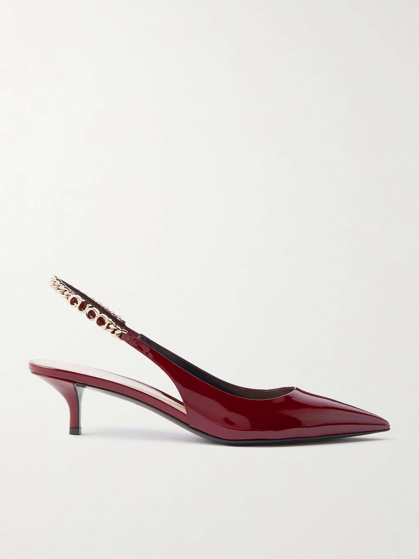 Signoria embellished patent-leather slingback pumps - 1