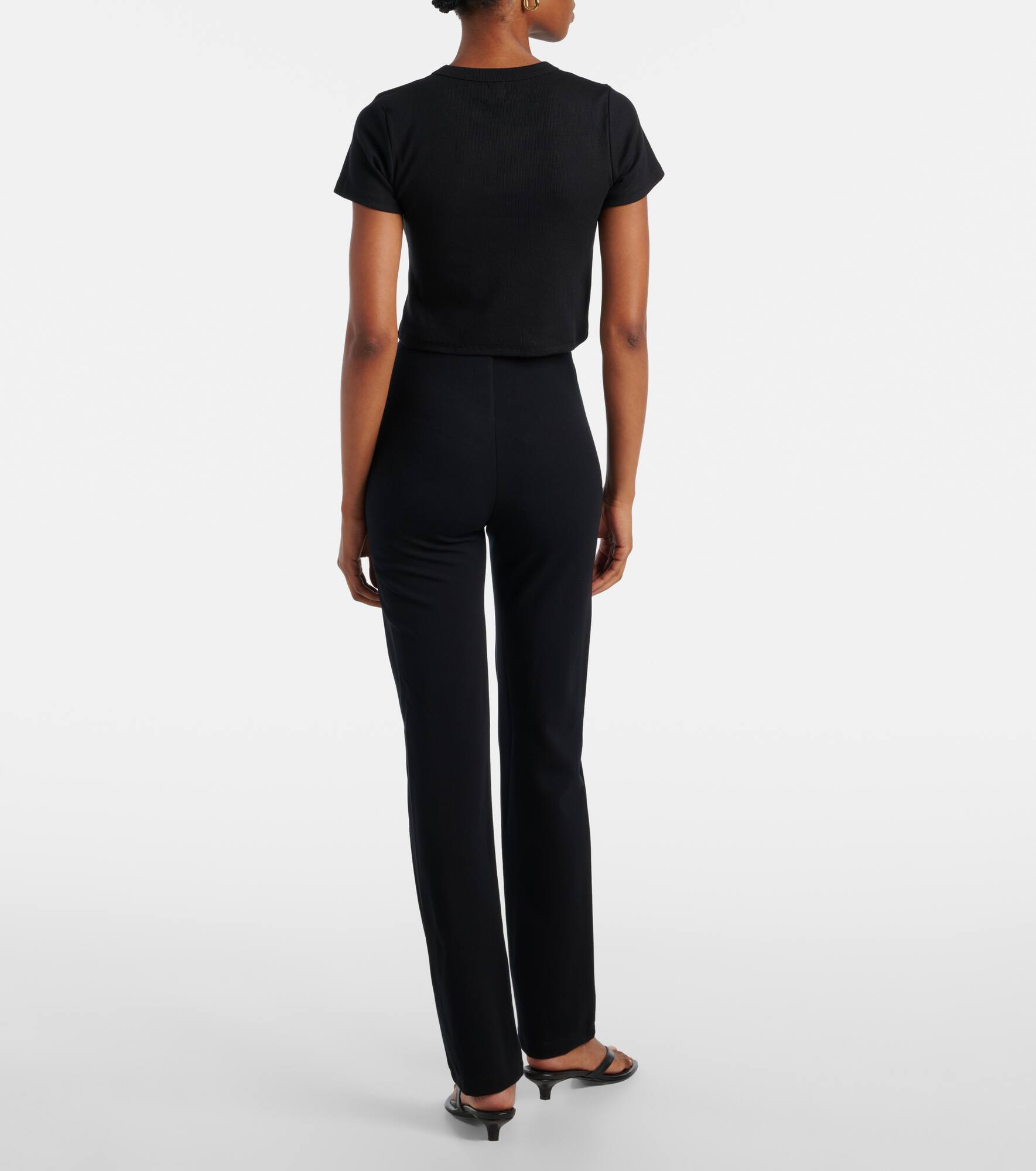 Kelly cropped cotton-blend jersey T-shirt - 3