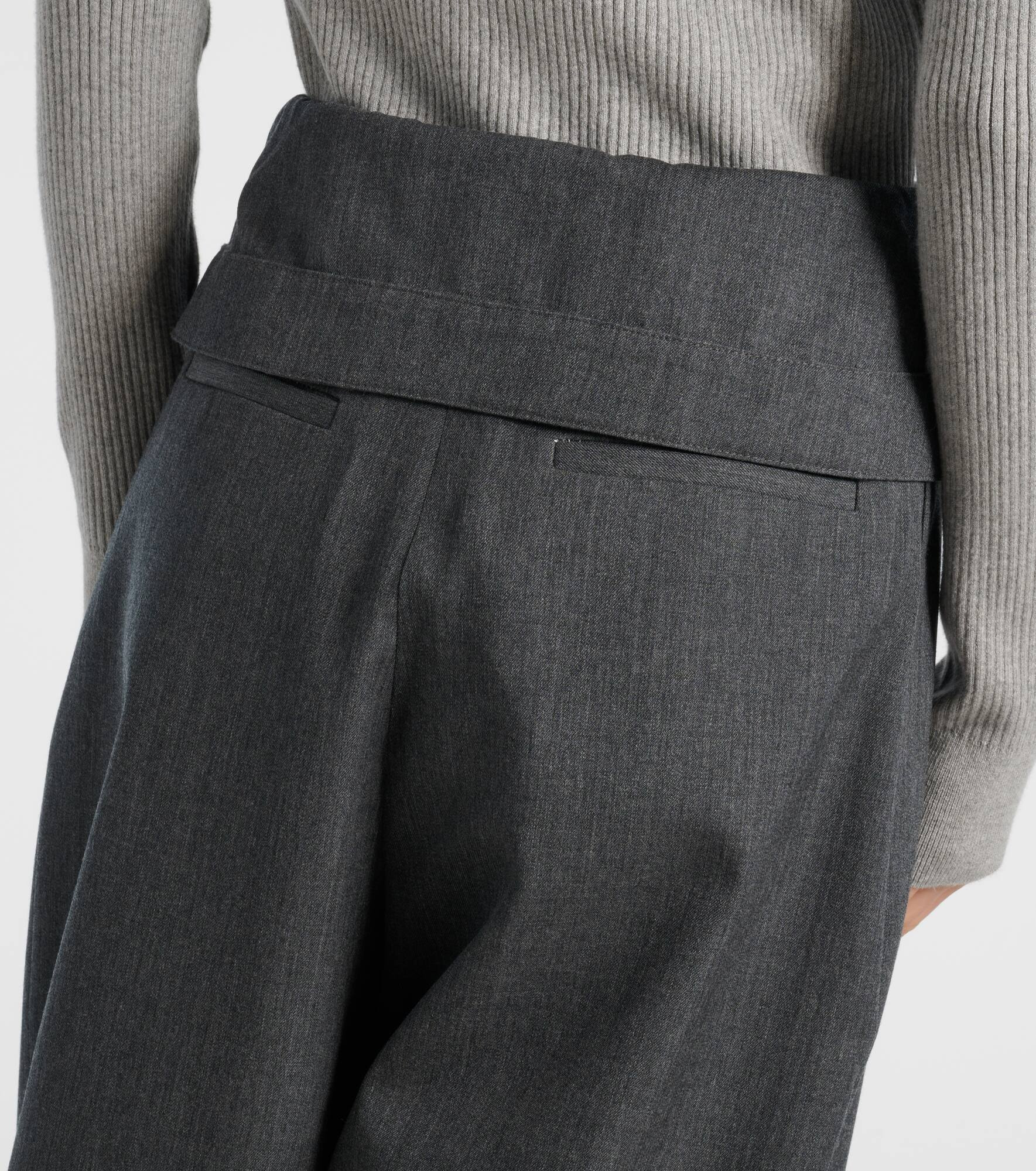 High-rise wool wide-leg pants - 6