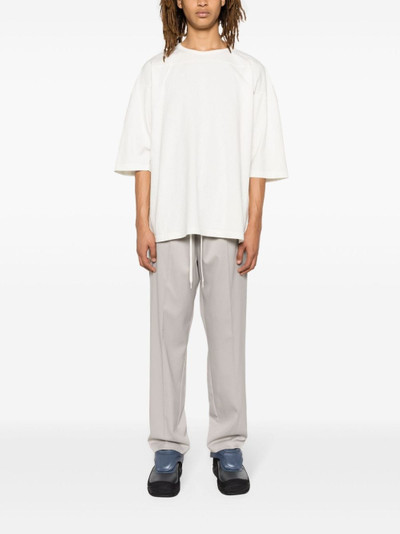 MM6 Maison Margiela pressed-crease twill wide-leg trousers outlook