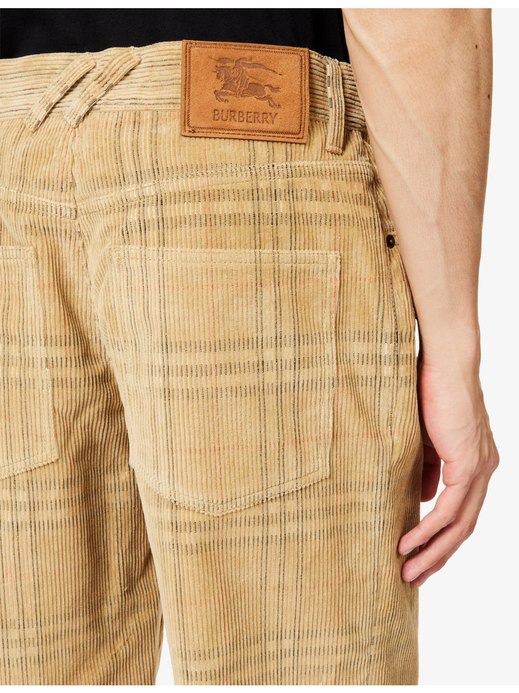 Checked Corduroy Cotton Trousers - 5