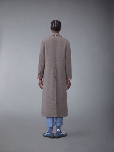Thom Browne Double Face Melton Whale Elbow Patch Elongated Sack Overcoat outlook