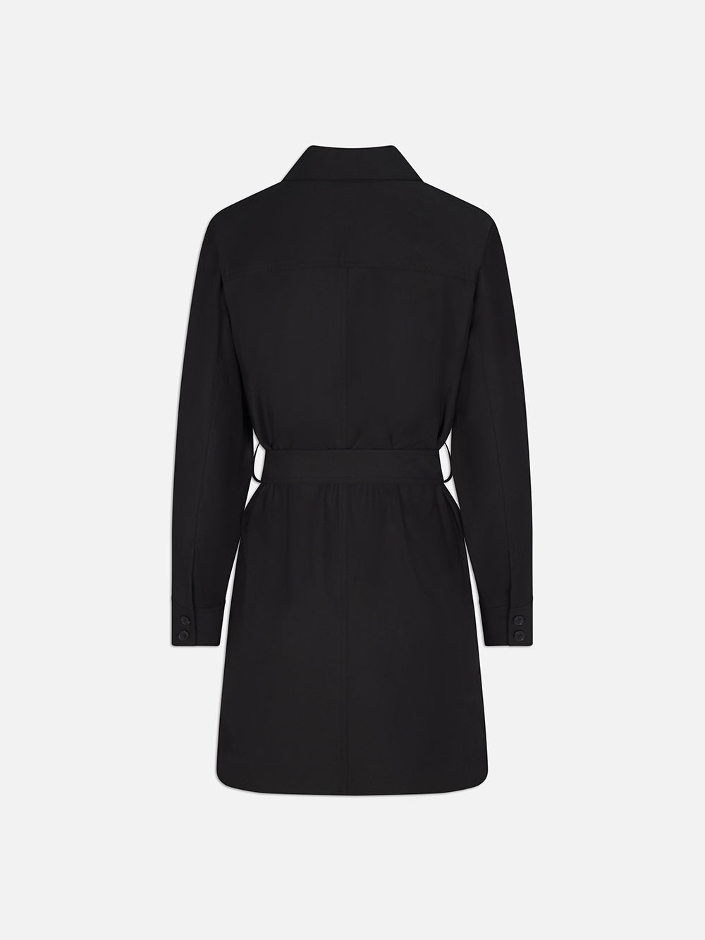 Belted Trench Long Sleeve Dress in Black - 4