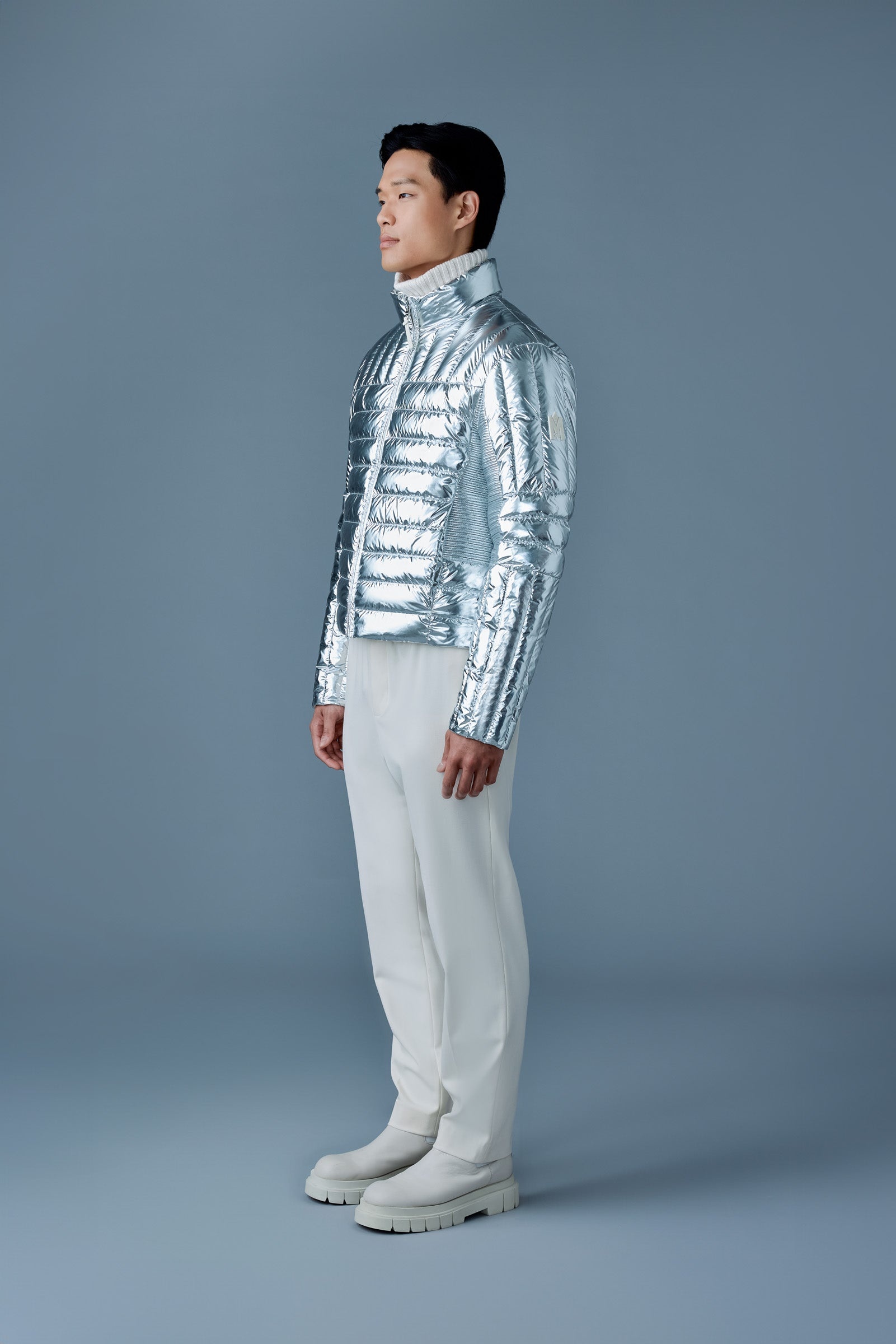 TRAVIS-M Metallic perpendicular channel quilt down jacket - 3
