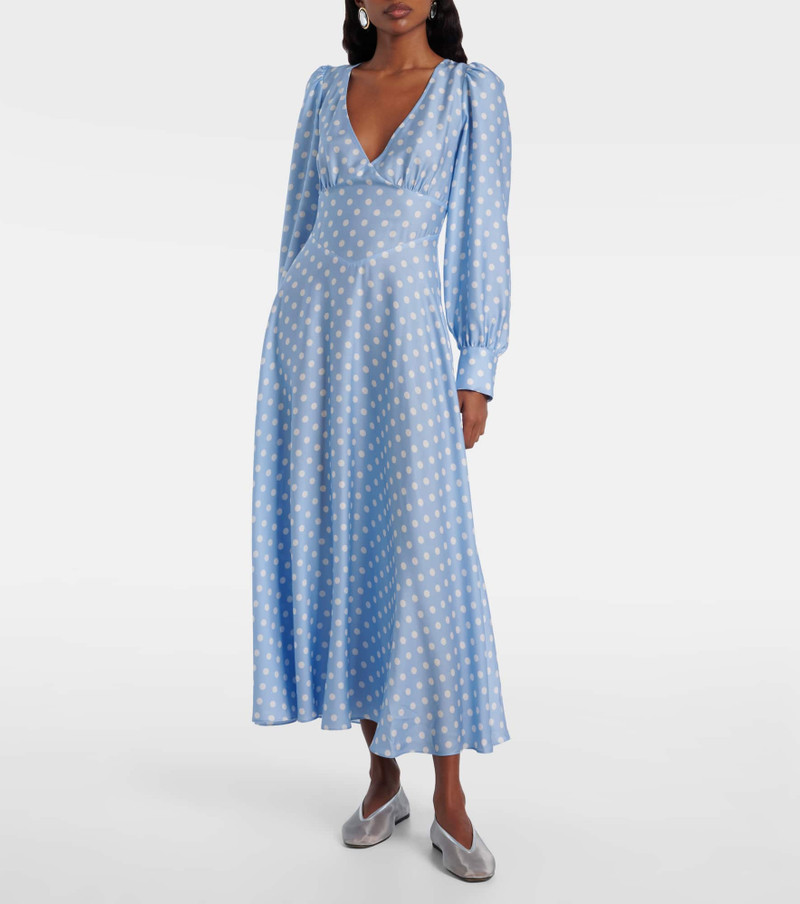 POSSE Tilly polka-dot satin midi dress outlook