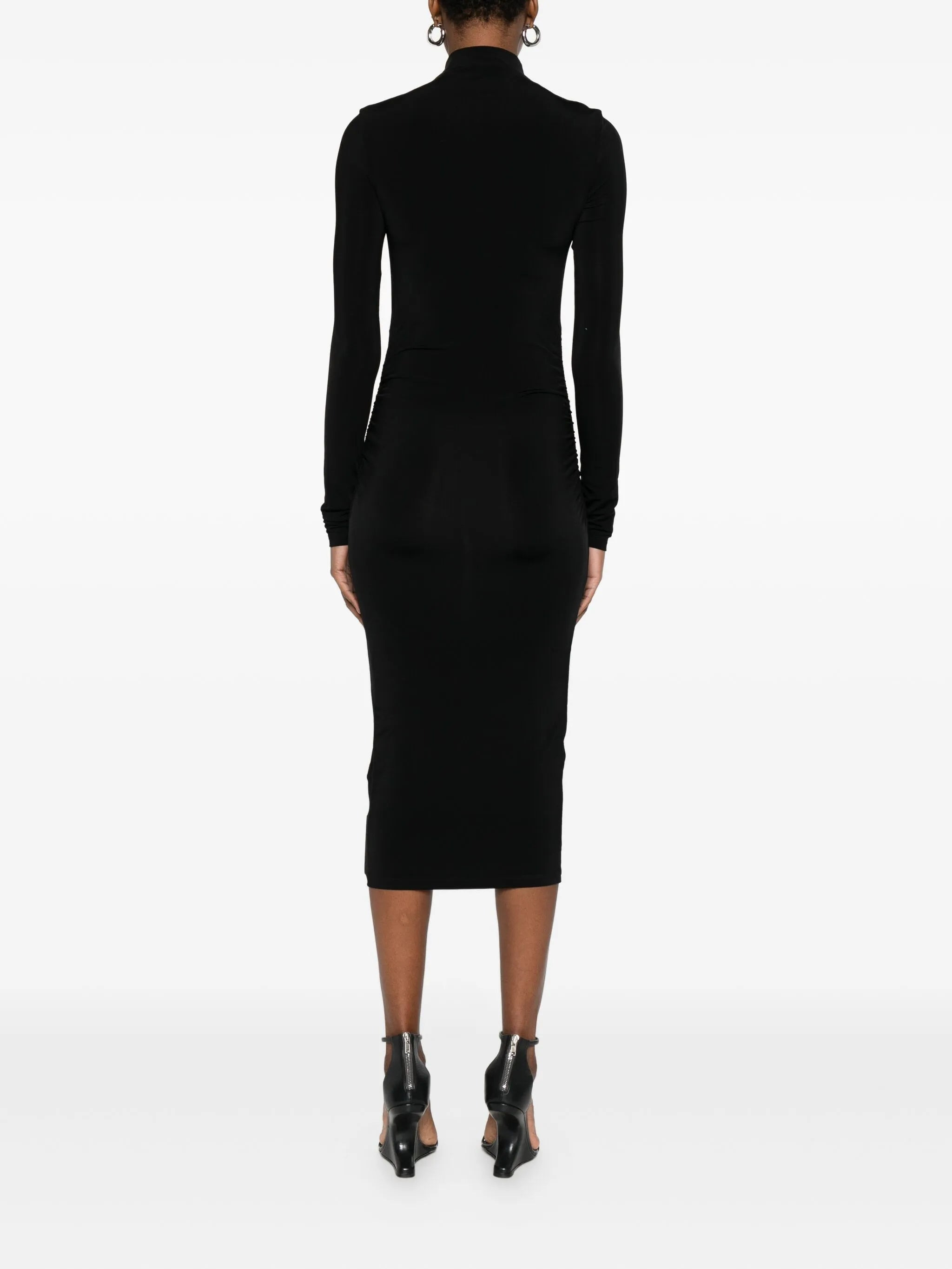Off-white Off Stamp High-neck Ruched Dress - 5