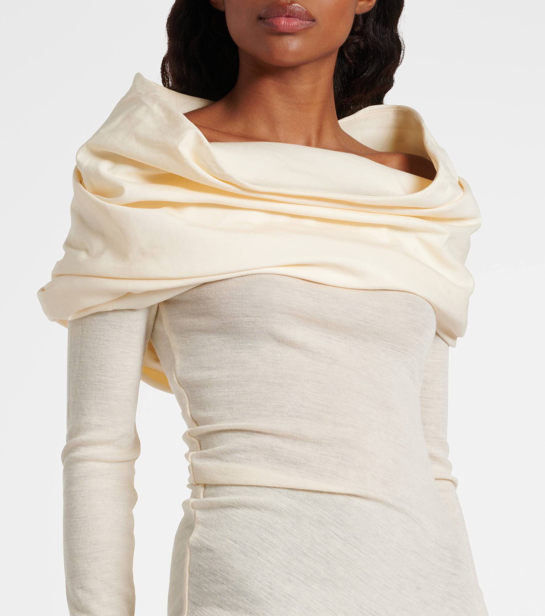 Draped wool gown - 4