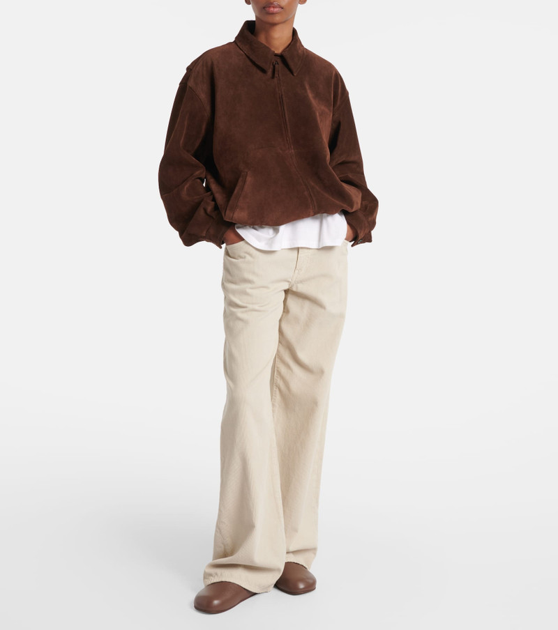 The Row Roana suede bomber jacket outlook