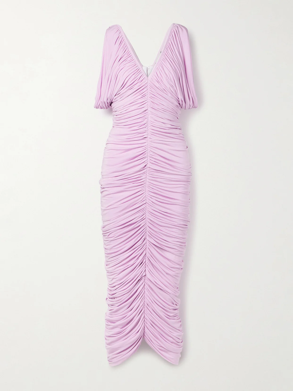 Ruched Satin-jersey Midi Dress - 1