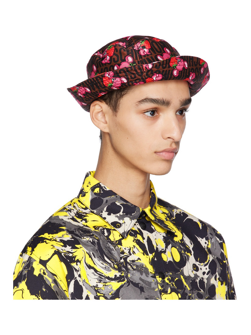 Moschino Brown Illustrated Animals Bucket Hat outlook
