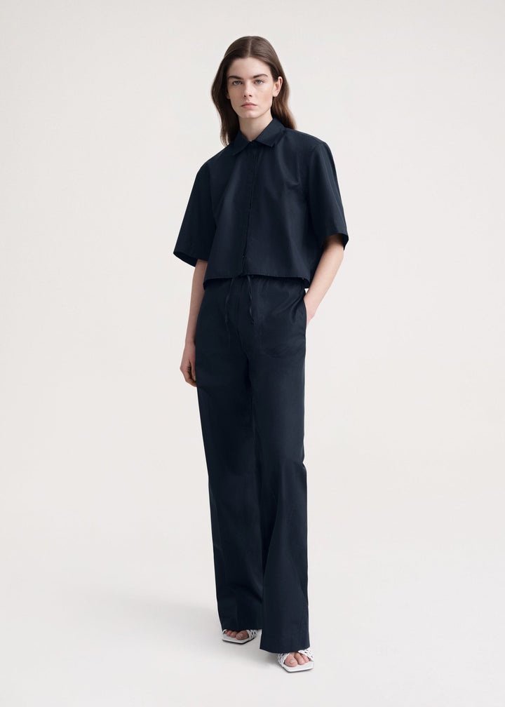Cotton drawstring trouser dark navy - 2
