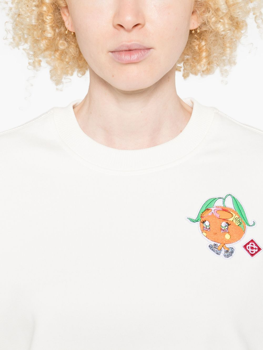 embroidered-orange sweatshirt - 5