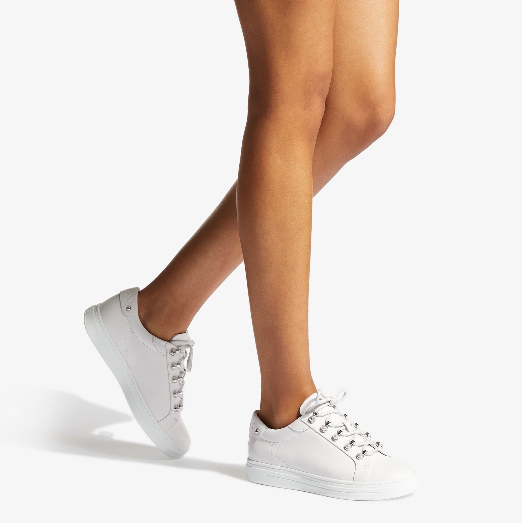 Antibes/F
White Low-Top Trainers with Pearls - 2