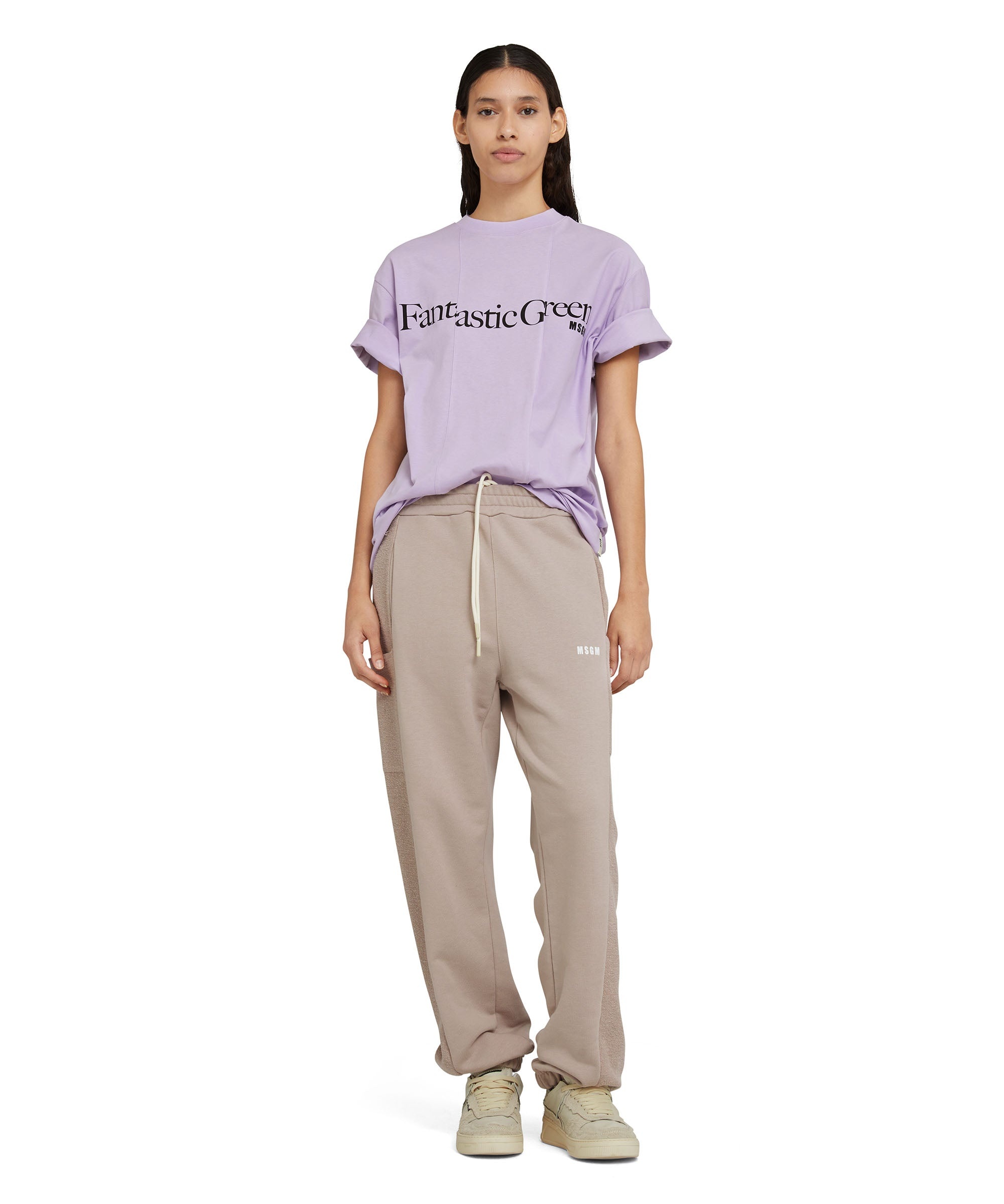 Organic cotton crewneck jogger pants from the MSGM Fantastic Green Capsule - 5