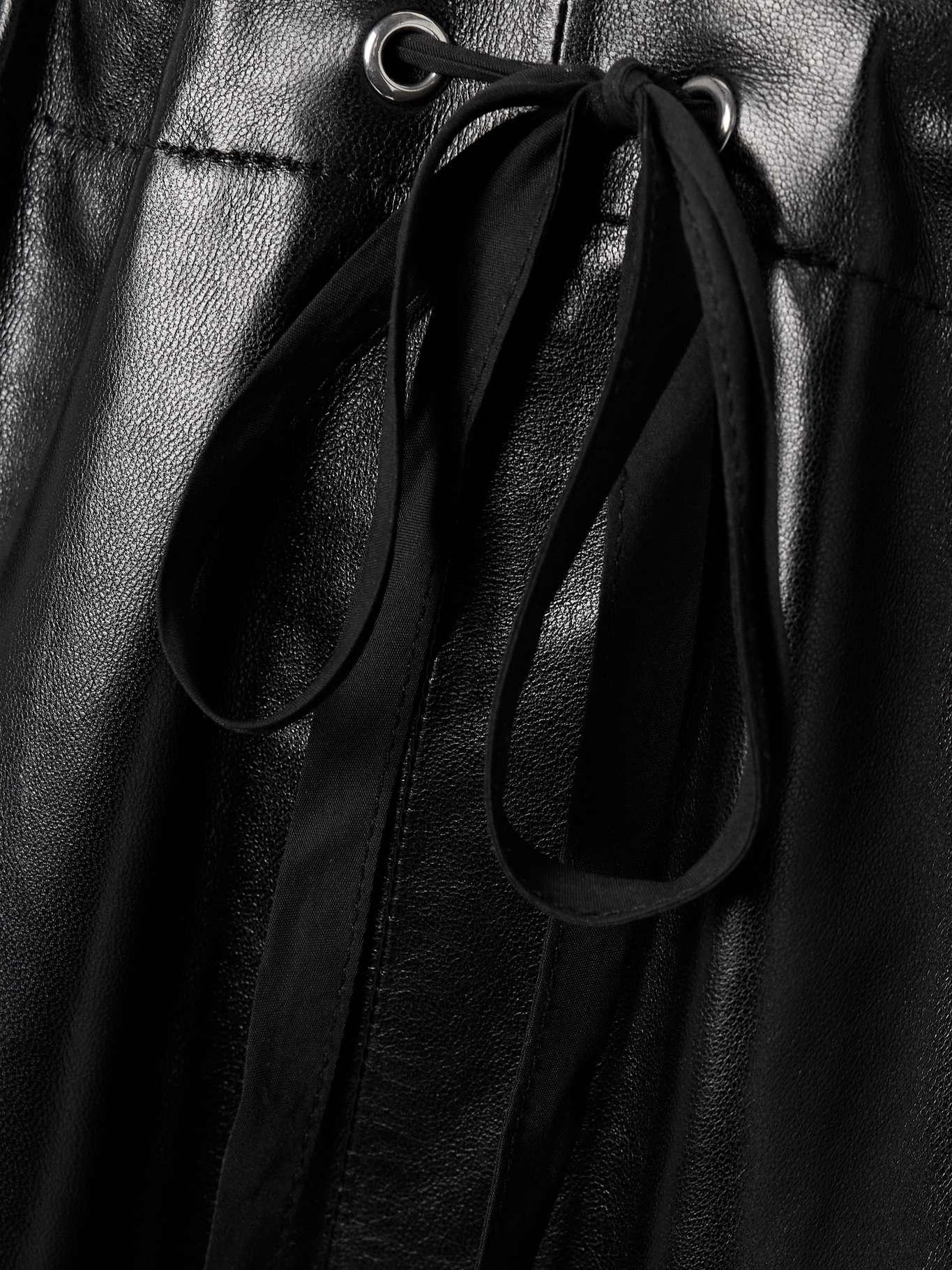 Trenton pleated leather pants Black - 5