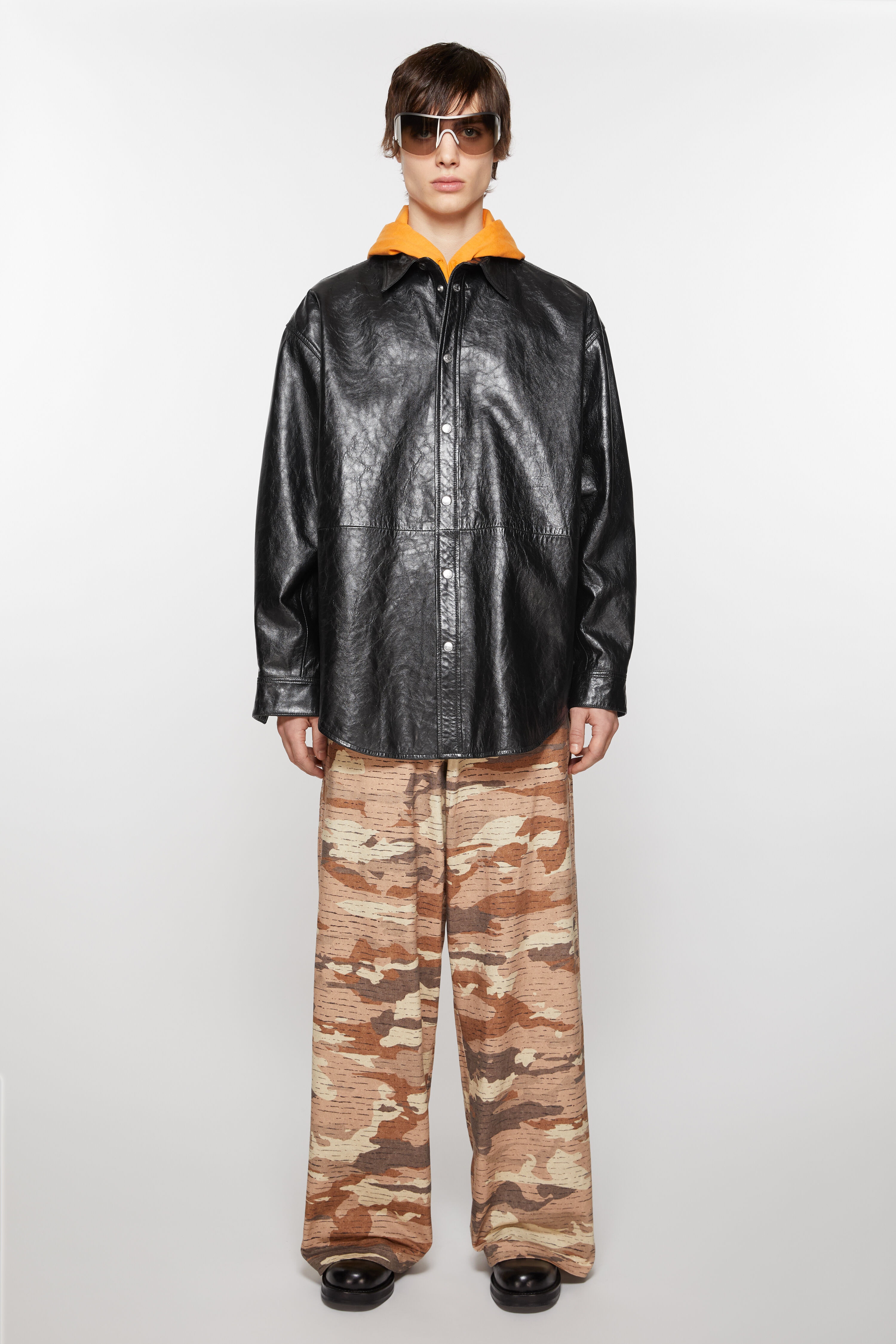 Leather shirt jacket - Black - 2