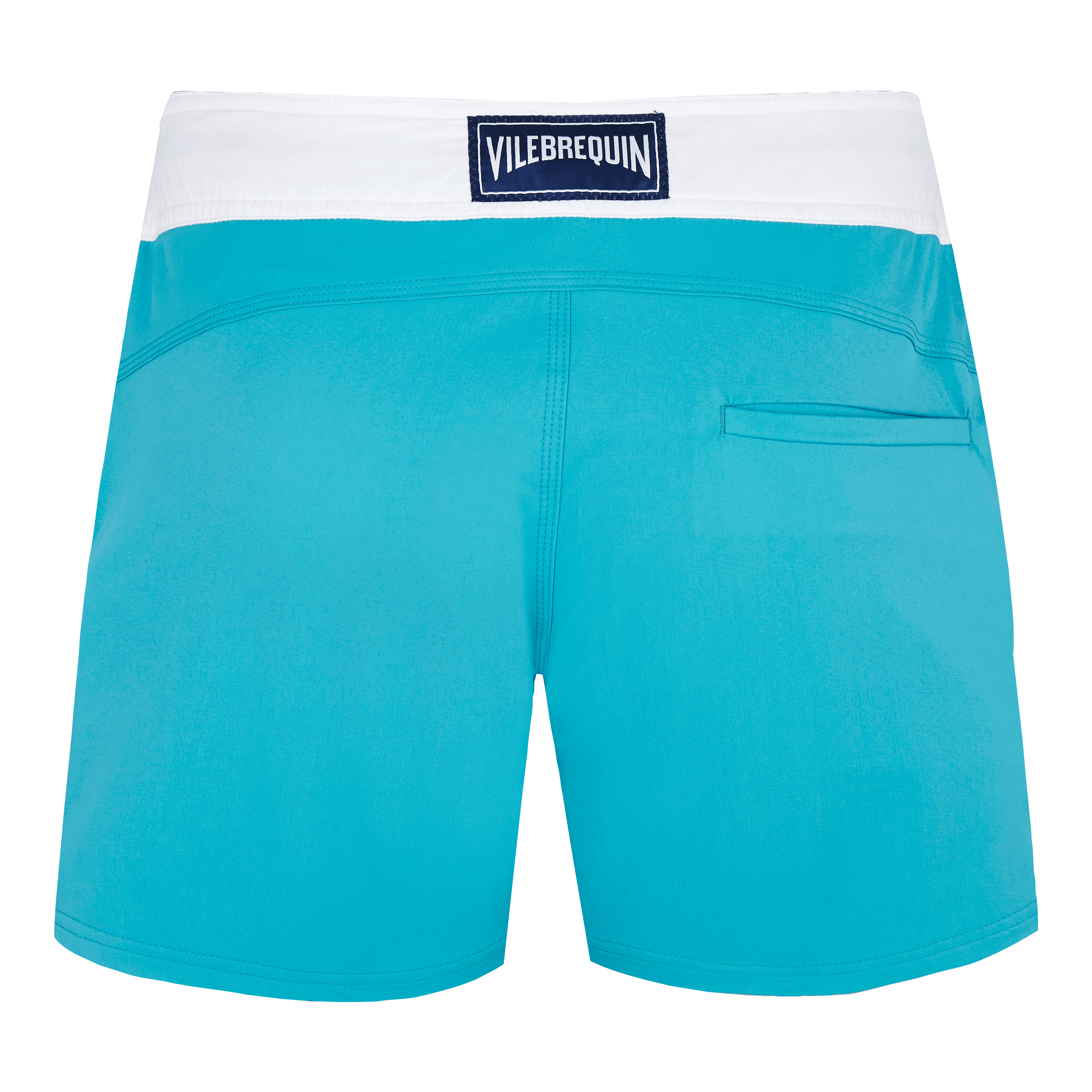 Men Stretch Swim Trunks Flat Belt Color Block - 2
