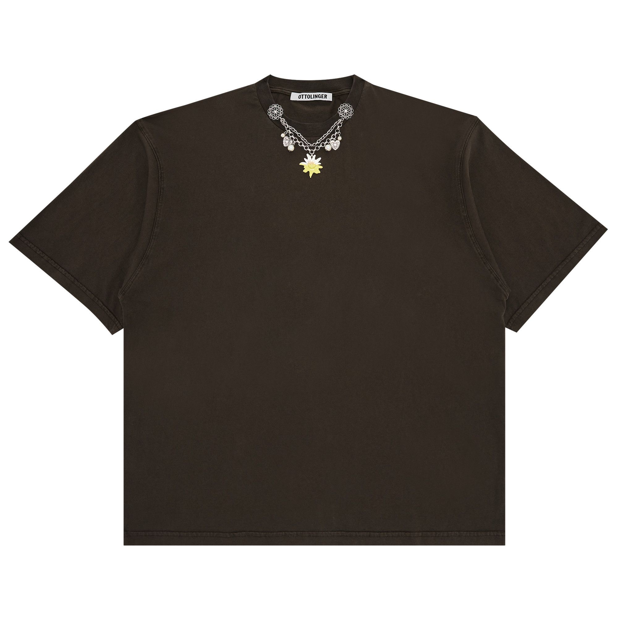 Ottolinger Oversized Charm T-Shirt 'Dark Brown Wash' - 1