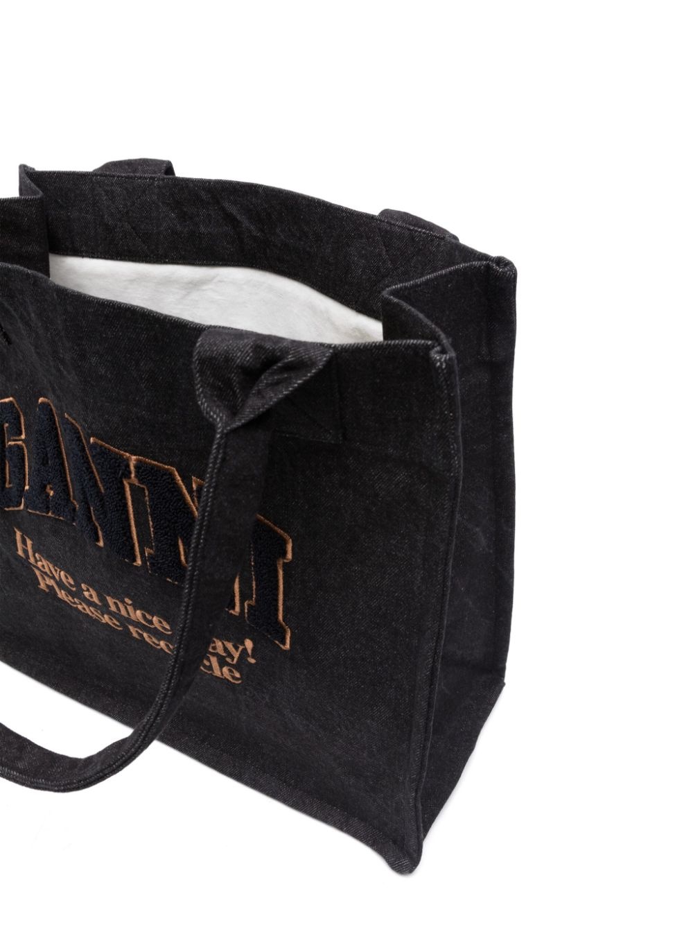 large denim tote bag - 5