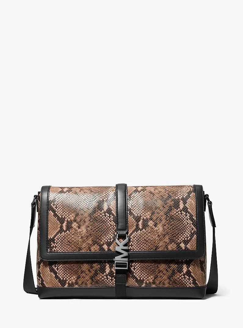Cyrus Medium Snake Embossed Messenger Bag - 1