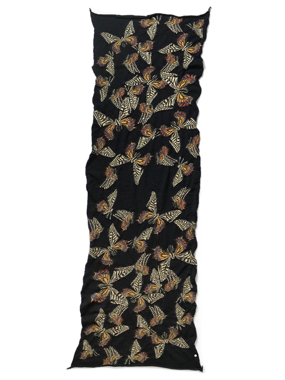 KAPITAL Fulling Wool Scarf BUTTERFLY 'Black' - 1