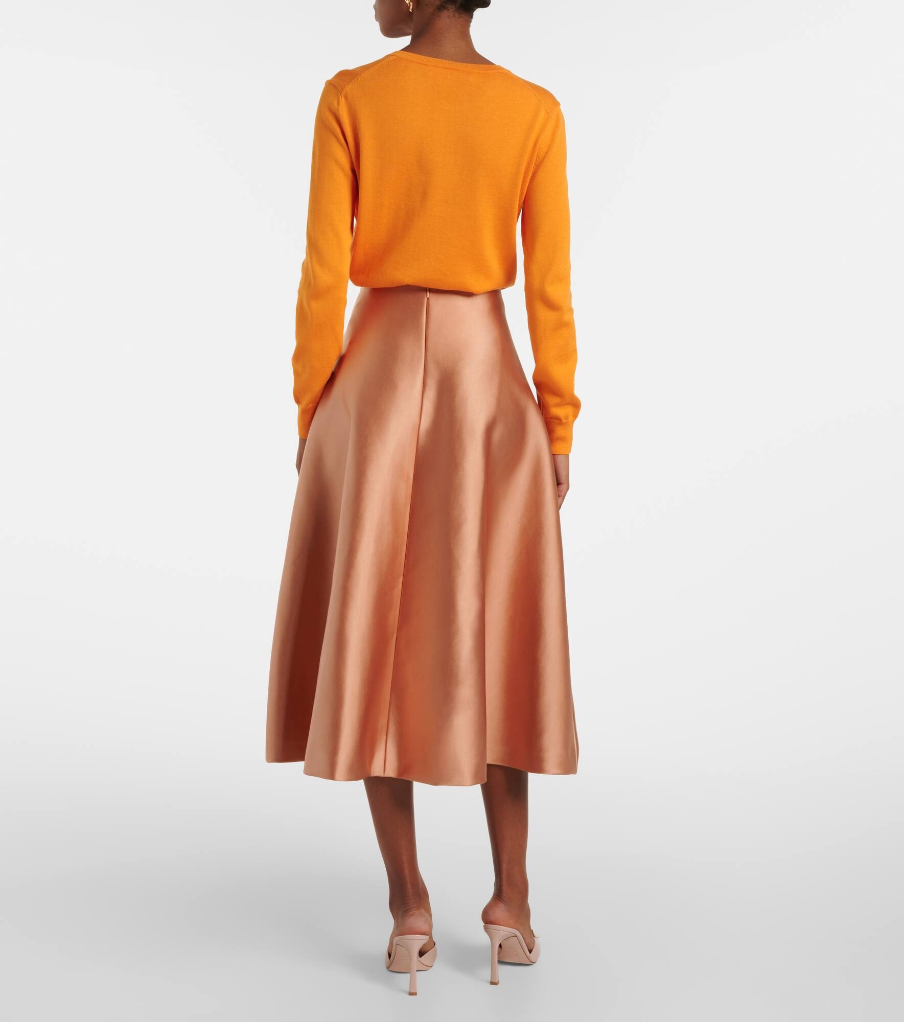 Satin midi skirt - 3