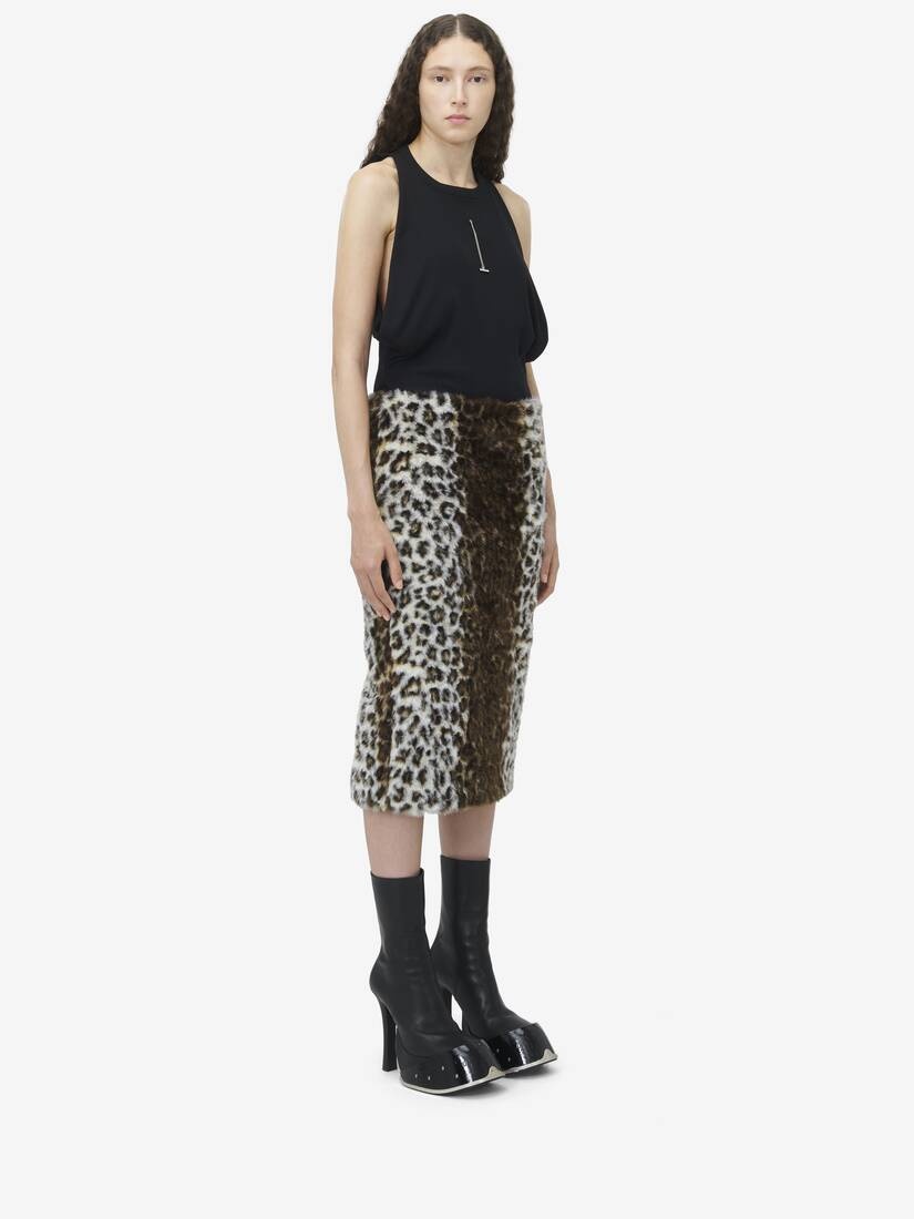 Leopard Jacquard Pencil Skirt - 3