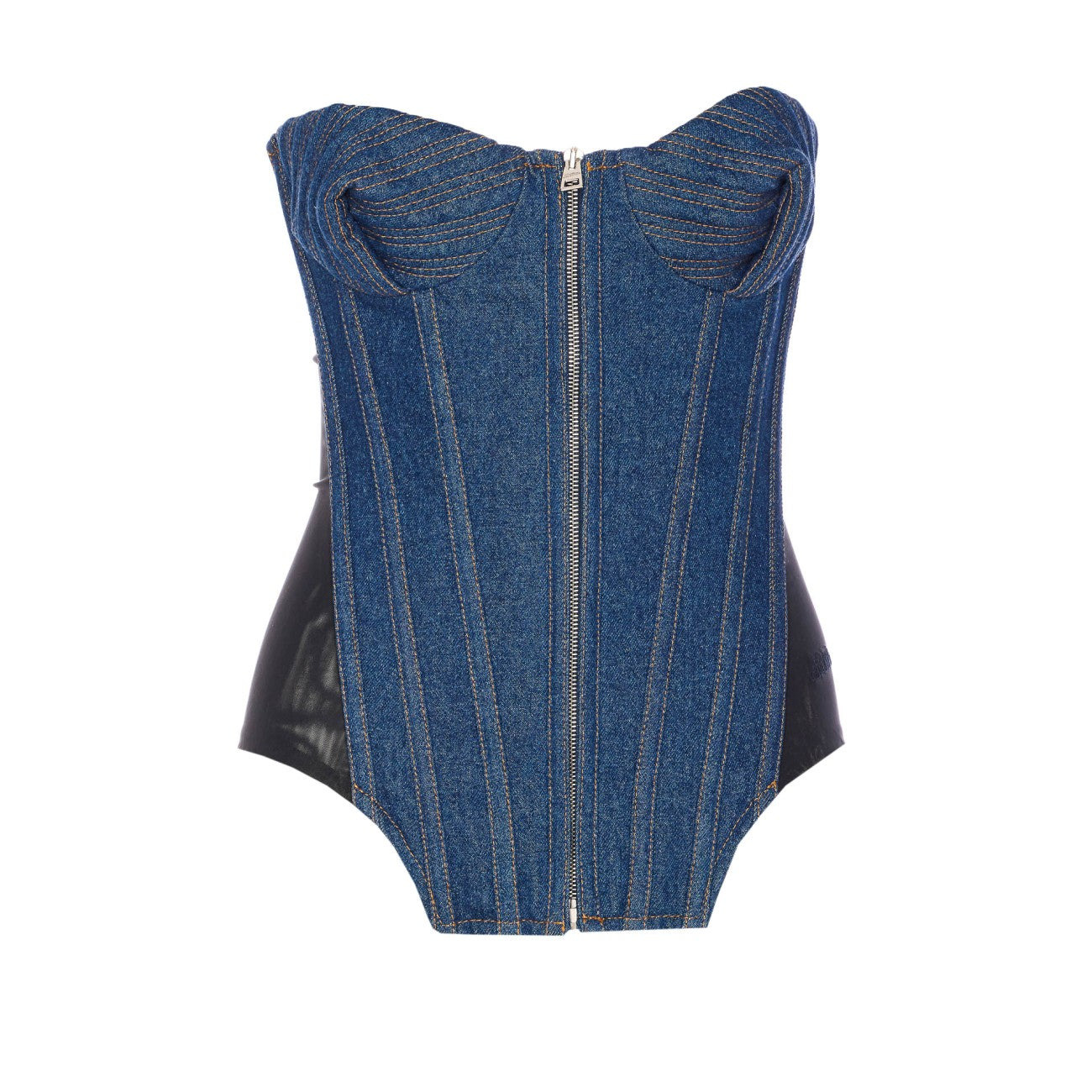 Jean Paul Gaultier Women The Bi-Material Denim Corset - 1