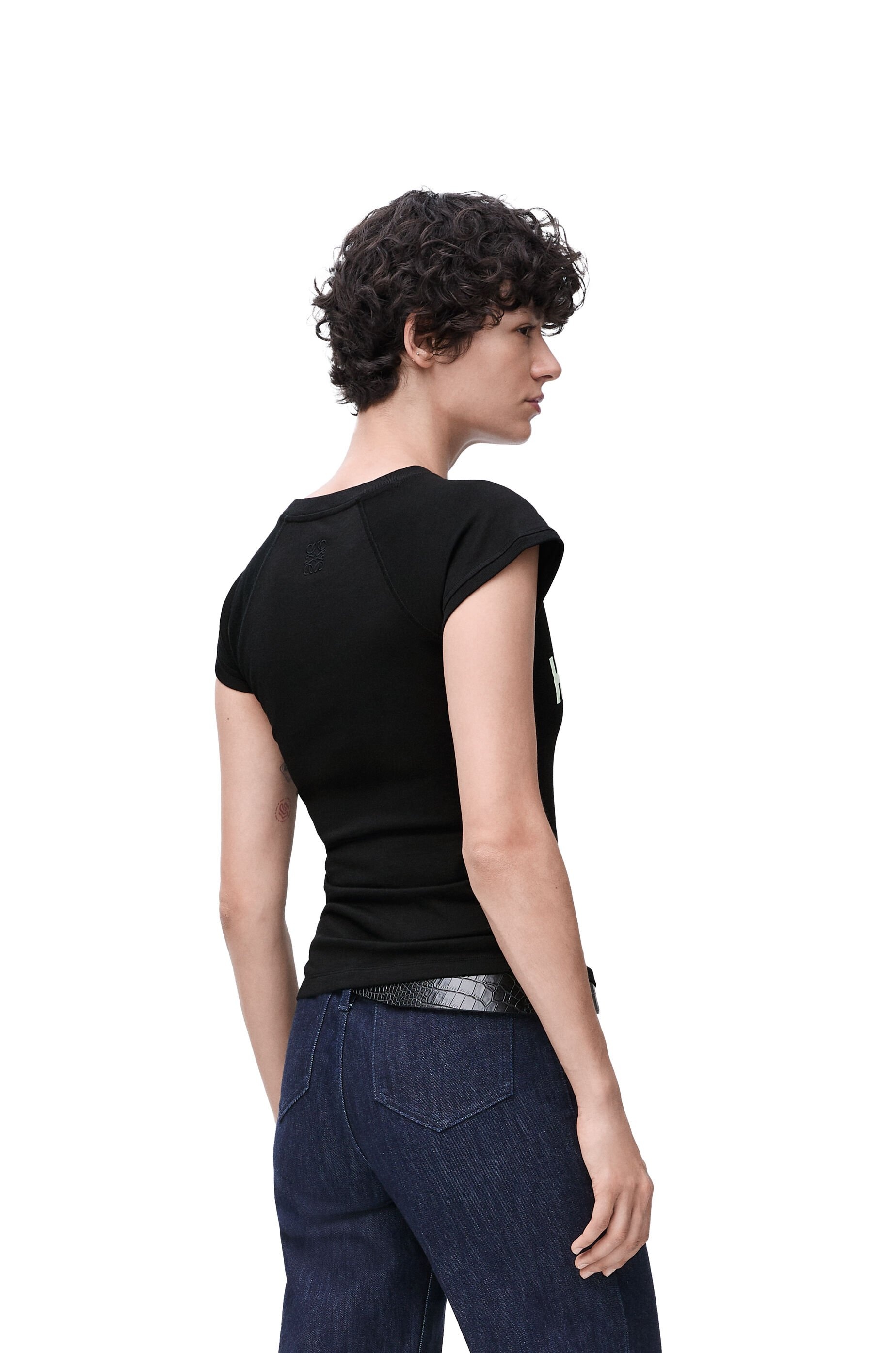 Small fit T-shirt in cotton and viscose - 4