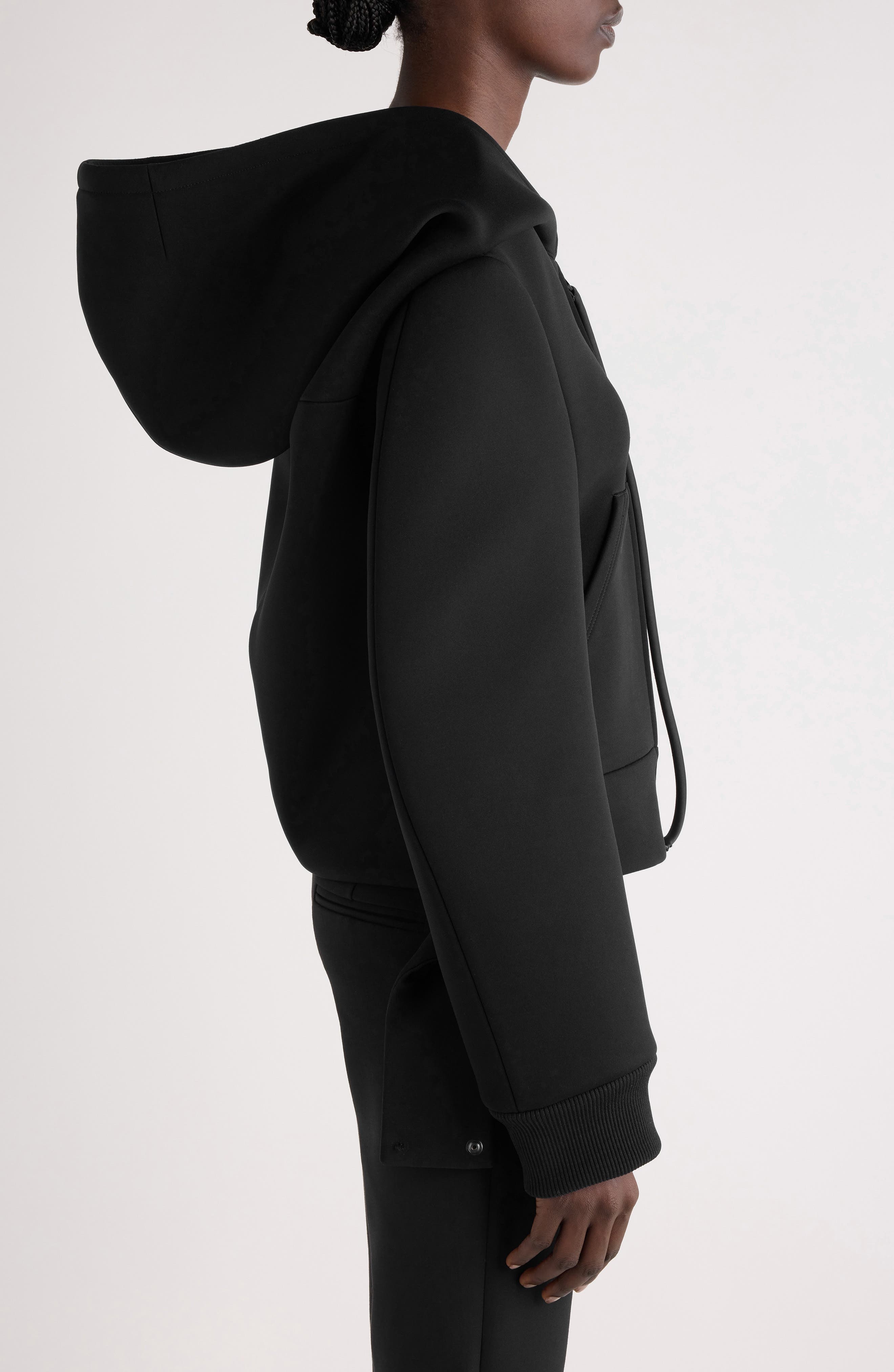 Courrèges Cocoon Bonded Cotton Blend Jacket in Black at Nordstrom - 4